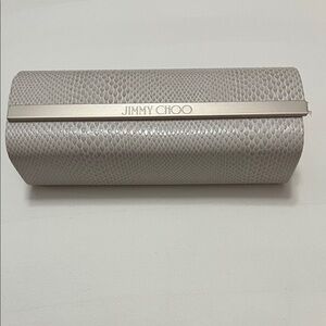 Jimmy Choo Textured Silver Eyeglasses Case